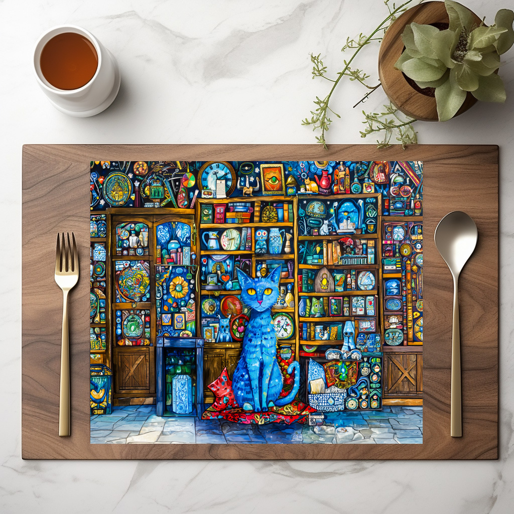raxxa Premium-Tischset: Blue Cat by Colorful Shelf