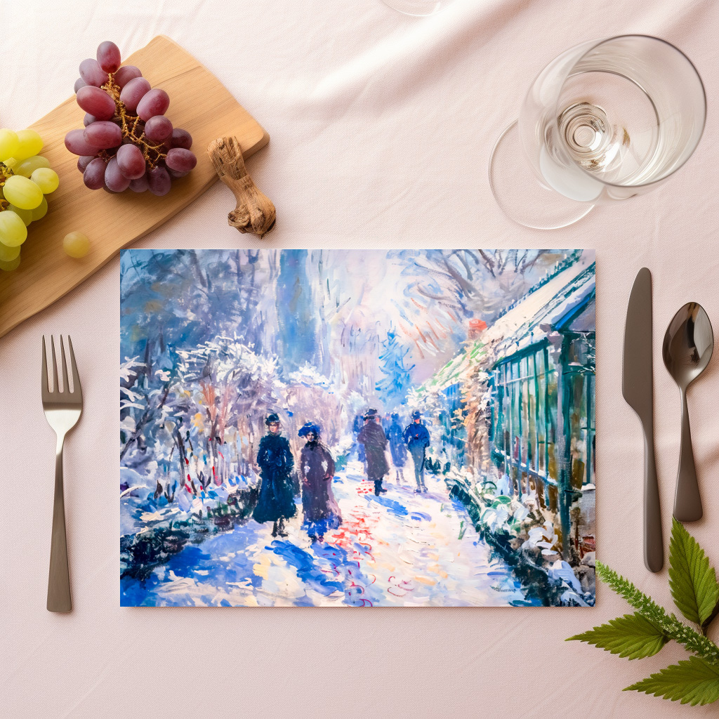 raxxa Premium-Tischset: Impressionist Garden Art Mug Winter Pathway Scene – Bild 2