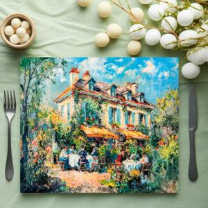 raxxa Premium-Tischset: Impressionist Garden Art Mug Summer House Gathering