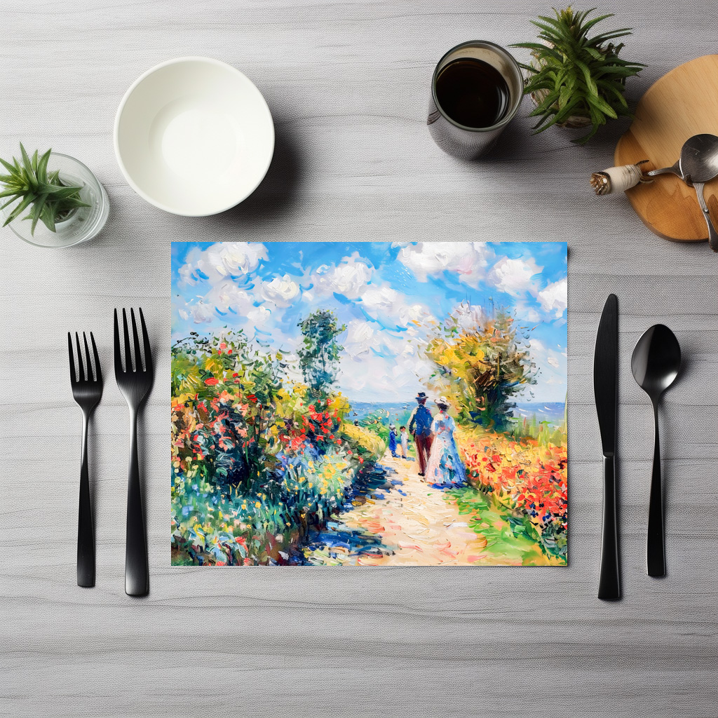 raxxa Premium-Tischset: Impressionist Garden Art Mug Summer Flower Path - Image 2