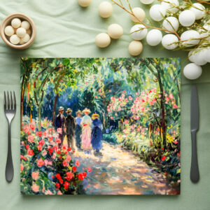 raxxa Premium-Tischset: Impressionist Garden Art Mug Rose Garden Path