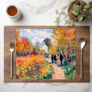 raxxa Premium-Tischset: Impressionist Garden Art Mug Autumn Dahlia Garden Walk