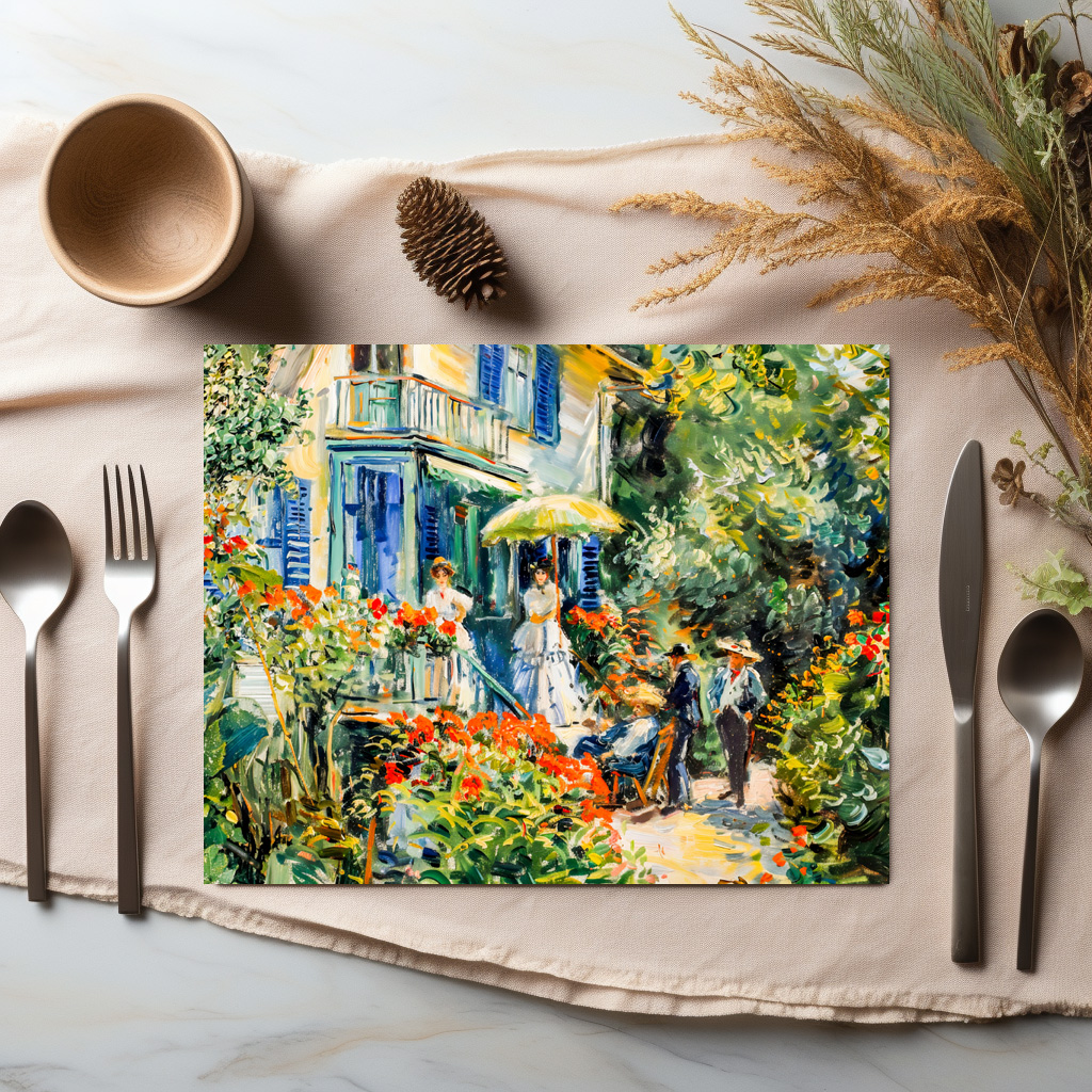raxxa Premium-Tischset: Impressionist Garden Art Mug Country House Gathering – Bild 2