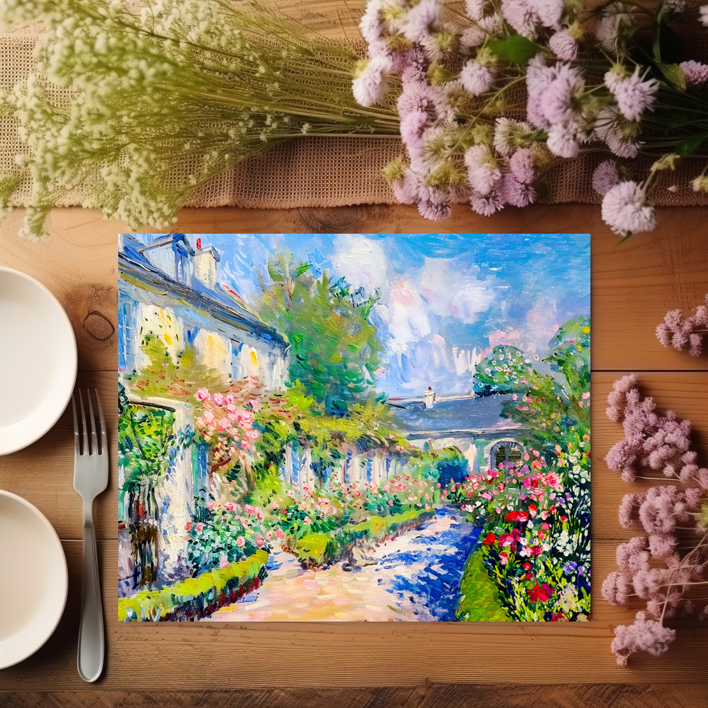 raxxa Premium-Tischset: Impressionist Garden Art Mug Sunlit Garden House - immagine 3