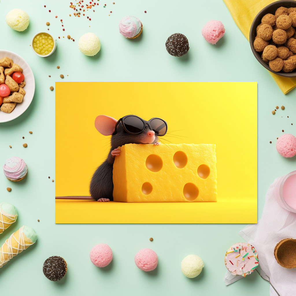 raxxa Premium-Tischset: Käse ganz cool - Maus mit Sonnenbrille - Image 2