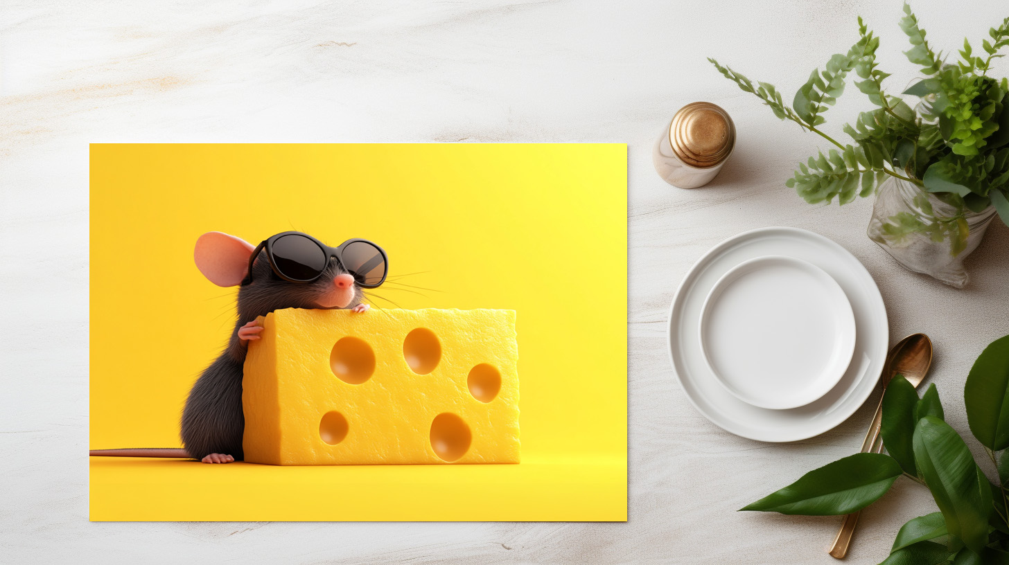 raxxa Premium-Tischset: Käse ganz cool - Maus mit Sonnenbrille - Image 3