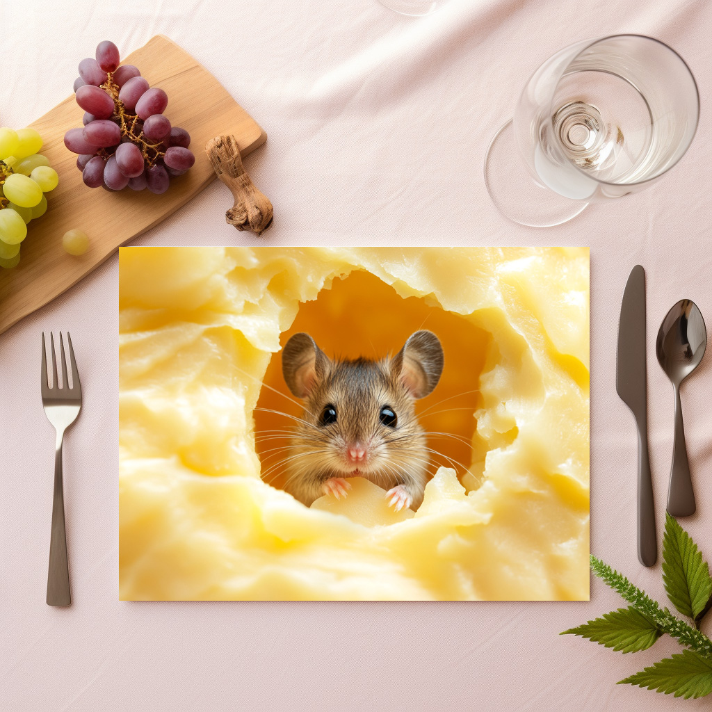 raxxa Premium-Tischset: Traumhaus - Maus im Haus aus Käse – Image 3