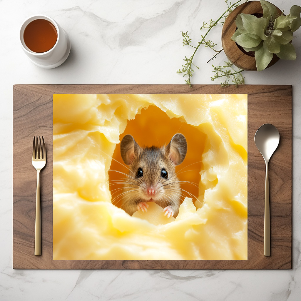 raxxa Premium-Tischset: Traumhaus - Maus im Haus aus Käse – Image 2