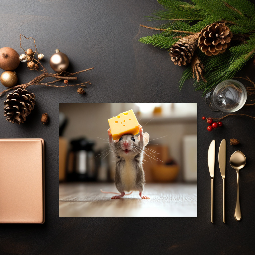 raxxa Premium-Tischset: Mein Stück - drollige Maus und Käse – Image 3