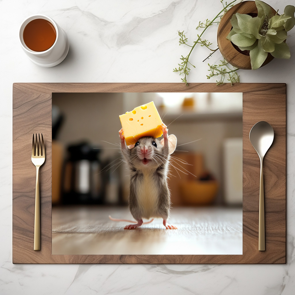 raxxa Premium-Tischset: Mein Stück - drollige Maus und Käse