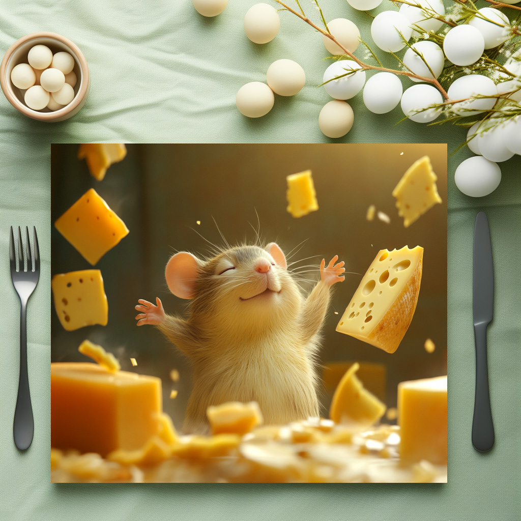 raxxa Premium-Tischset: Magischer Käse - Maus mit übersinnlichen Kräften – Bild 2