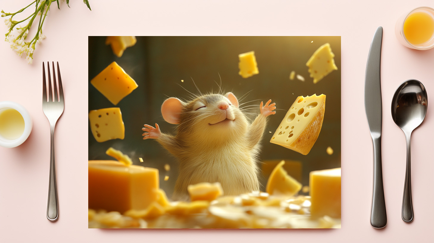 raxxa Premium-Tischset: Magischer Käse - Maus mit übersinnlichen Kräften – Bild 3