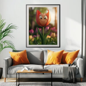 Poster: Tulpe in leichtem Orange
