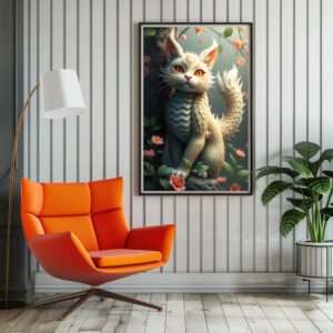 Poster: White Dragon Cat