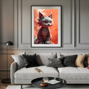 Poster: Orange Dragon Cat