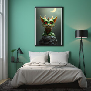 Poster: Night Dragon Cat