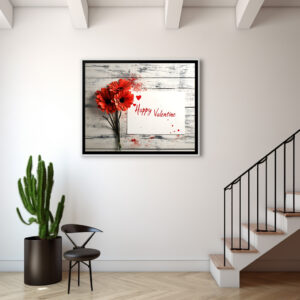 Poster: Valentins Blumen und Grußkarte