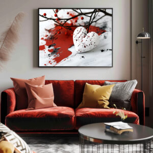 Poster: Herz mit Farbklecksen