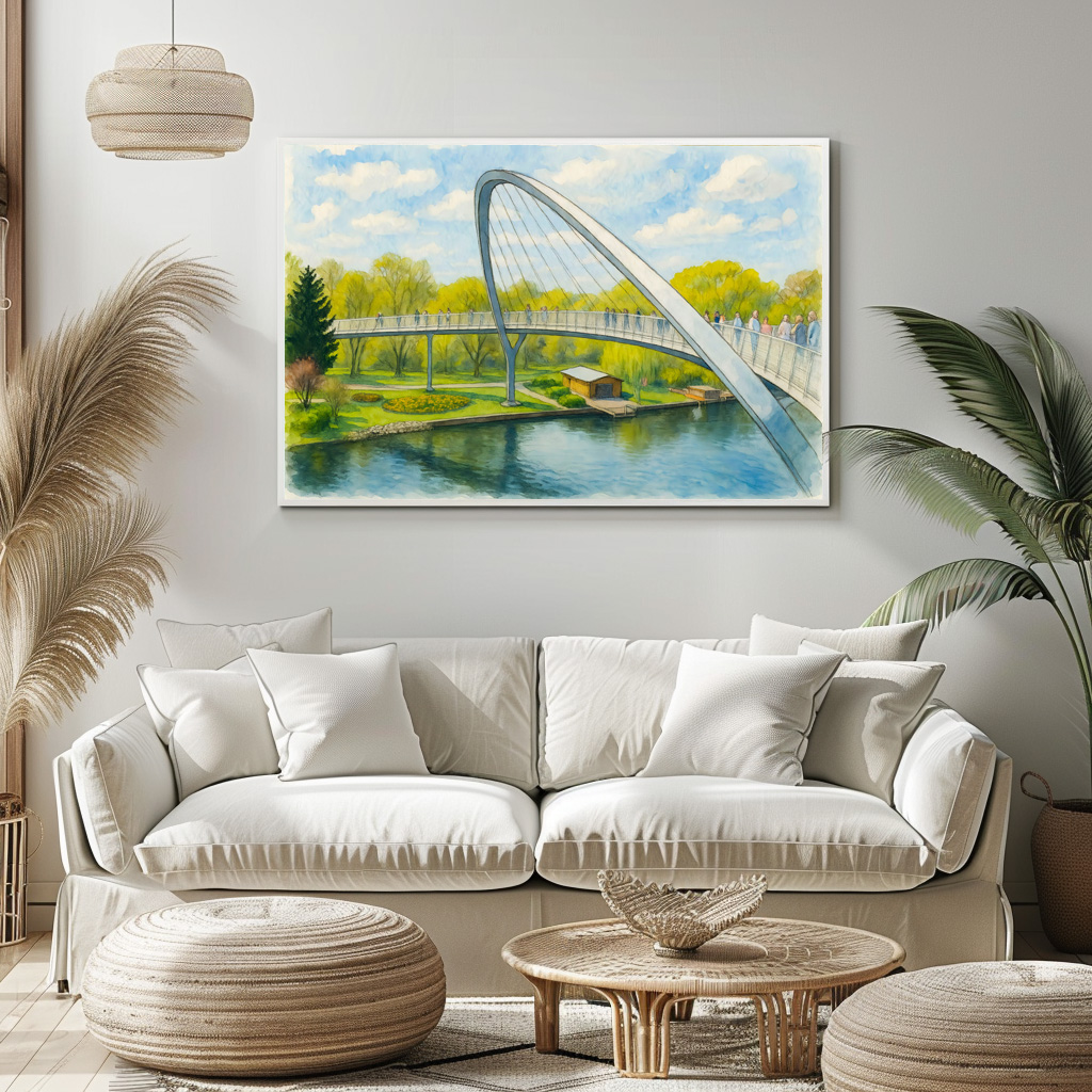 Poster: Weinberg bridge rathenow aquarell havelland - immagine 2