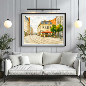 Poster: Brandenburg cityscape aquarell havelland view