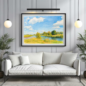 Poster: Gülpe Havel view aquarell havelland style