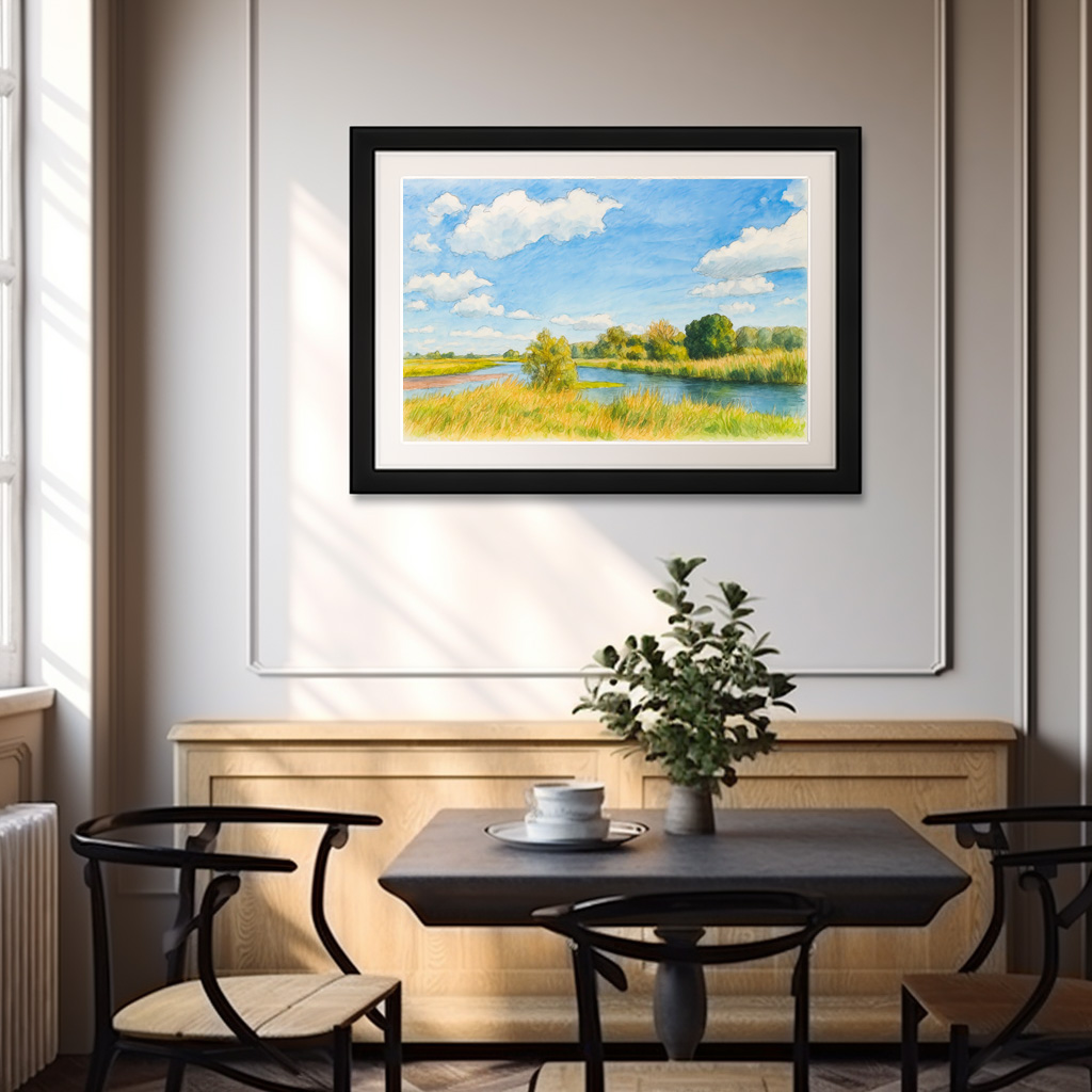 Poster: Gülpe Havel view aquarell havelland style - Imagen 3