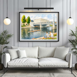 Poster: Jahrtausend bridge aquarell havelland style