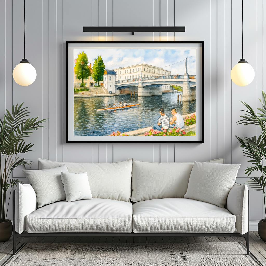Poster: Jahrtausend bridge aquarell havelland style