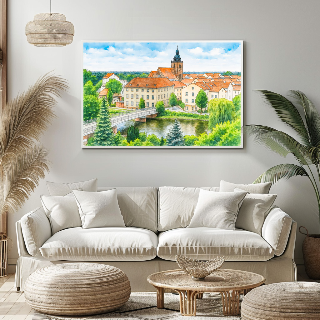 Poster: Havelberg town center aquarell havelland – Bild 2