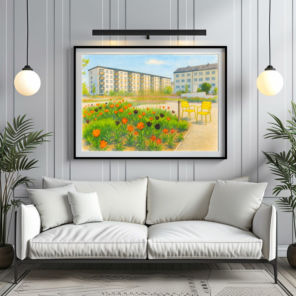 Poster: Premnitz tulips season aquarell havelland – Bild 2