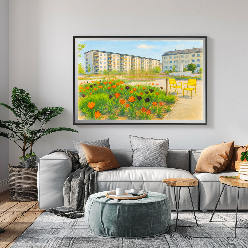 Poster: Premnitz tulips season aquarell havelland – Bild 3