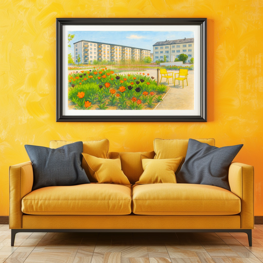 Poster: Premnitz tulips season aquarell havelland