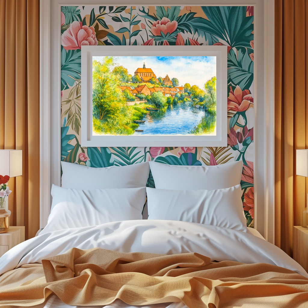 Poster: Havelberg cathedral view aquarell havelland - Imagen 2
