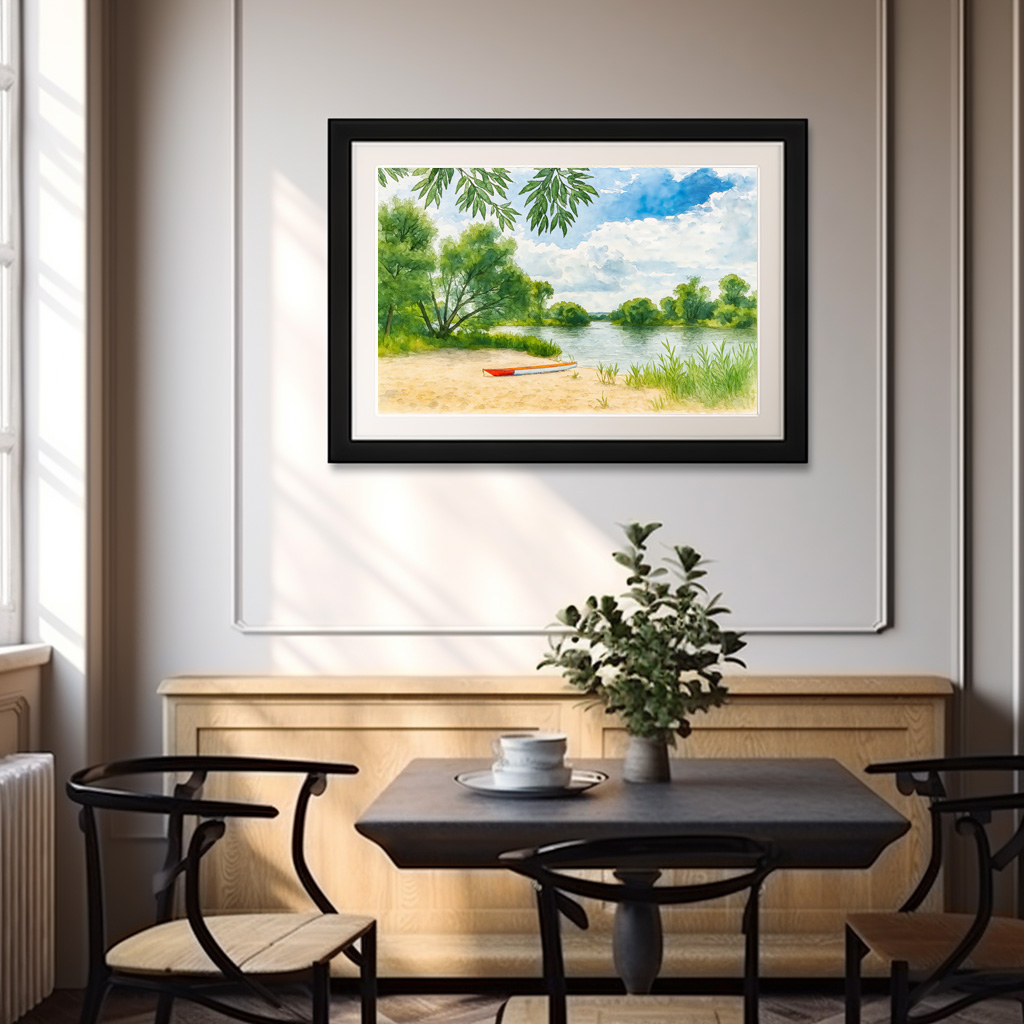 Poster: Boat resting place aquarell havelland - immagine 2