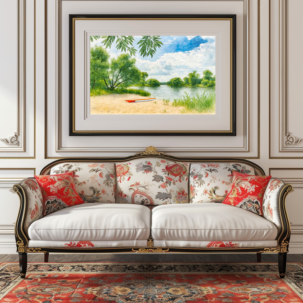 Poster: Boat resting place aquarell havelland - immagine 3