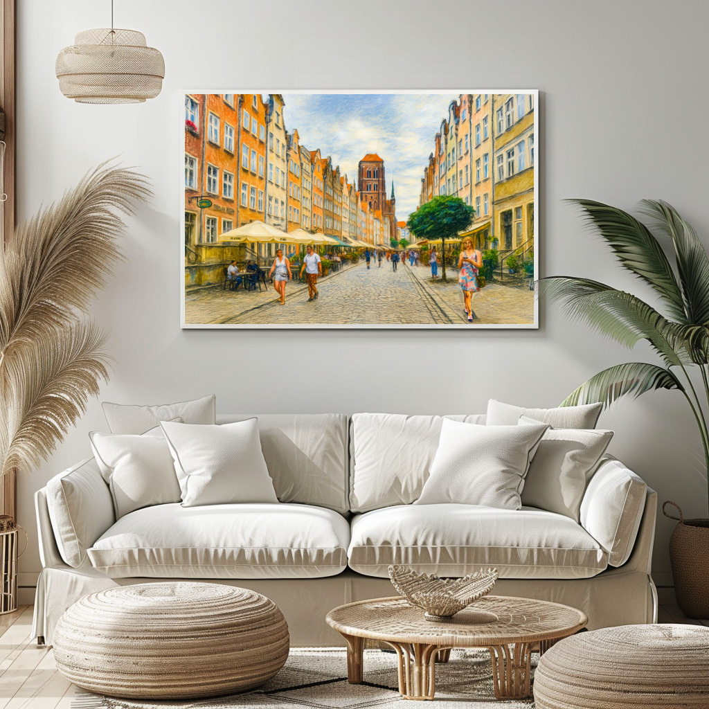 Poster: Pastel drawing of Danzig Mariacka Street in summer light - Imagen 2