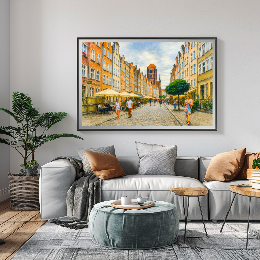 Poster: Pastel drawing of Danzig Mariacka Street in summer light - Imagen 3
