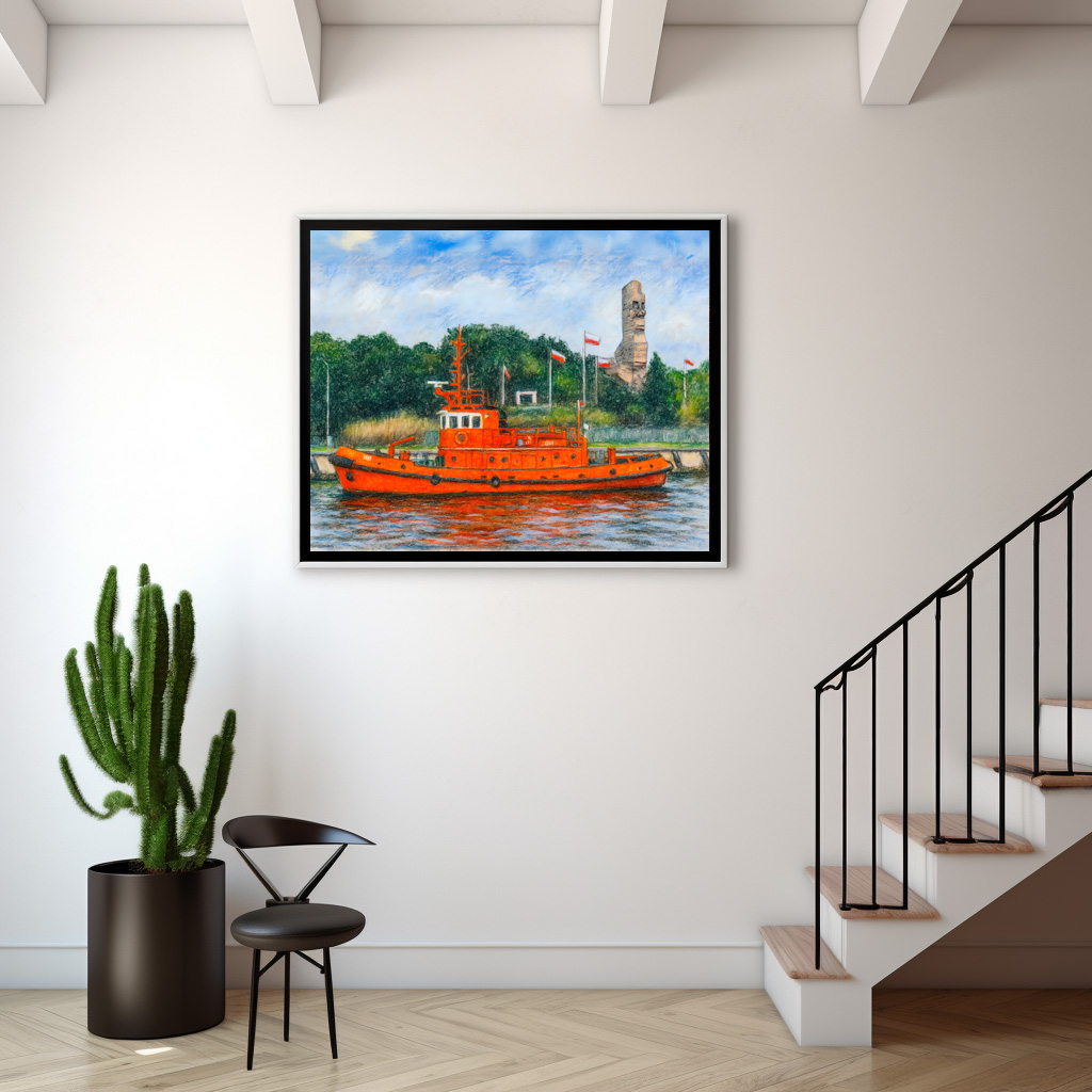 Poster: Pastel drawing of Danzig’ Westerplatte war memorial site – Bild 3