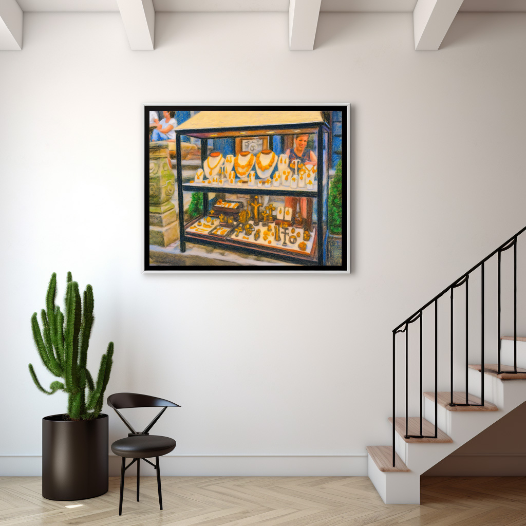 Poster: Pastel drawing of Danzig amber shop window display – Bild 2