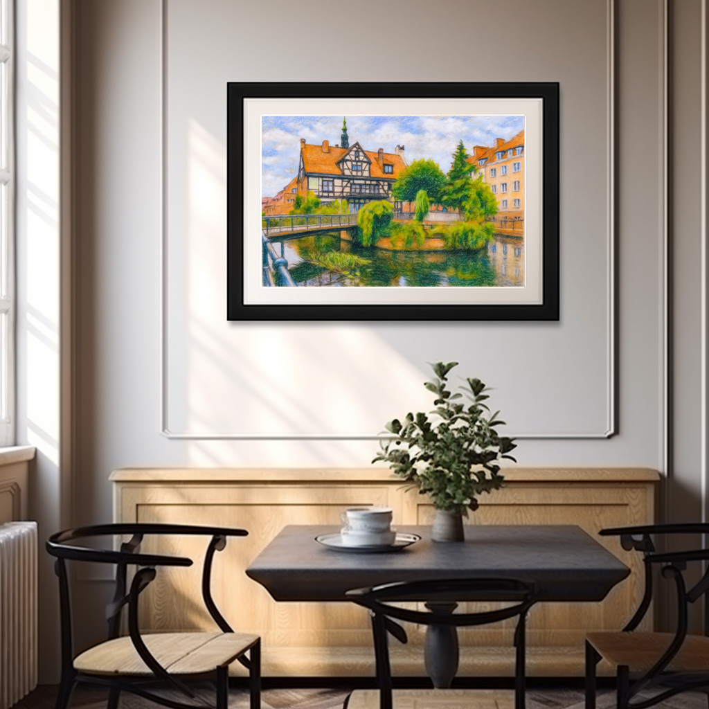 Poster: Pastel drawing of Danzig’ old mill on Radunia Canal – Bild 3