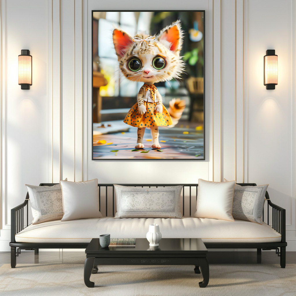 Poster: Kitten in Yellow Skirt and Blouse - immagine 3