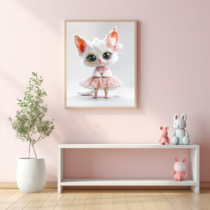 Poster: Cute Kitten in Pink Dress