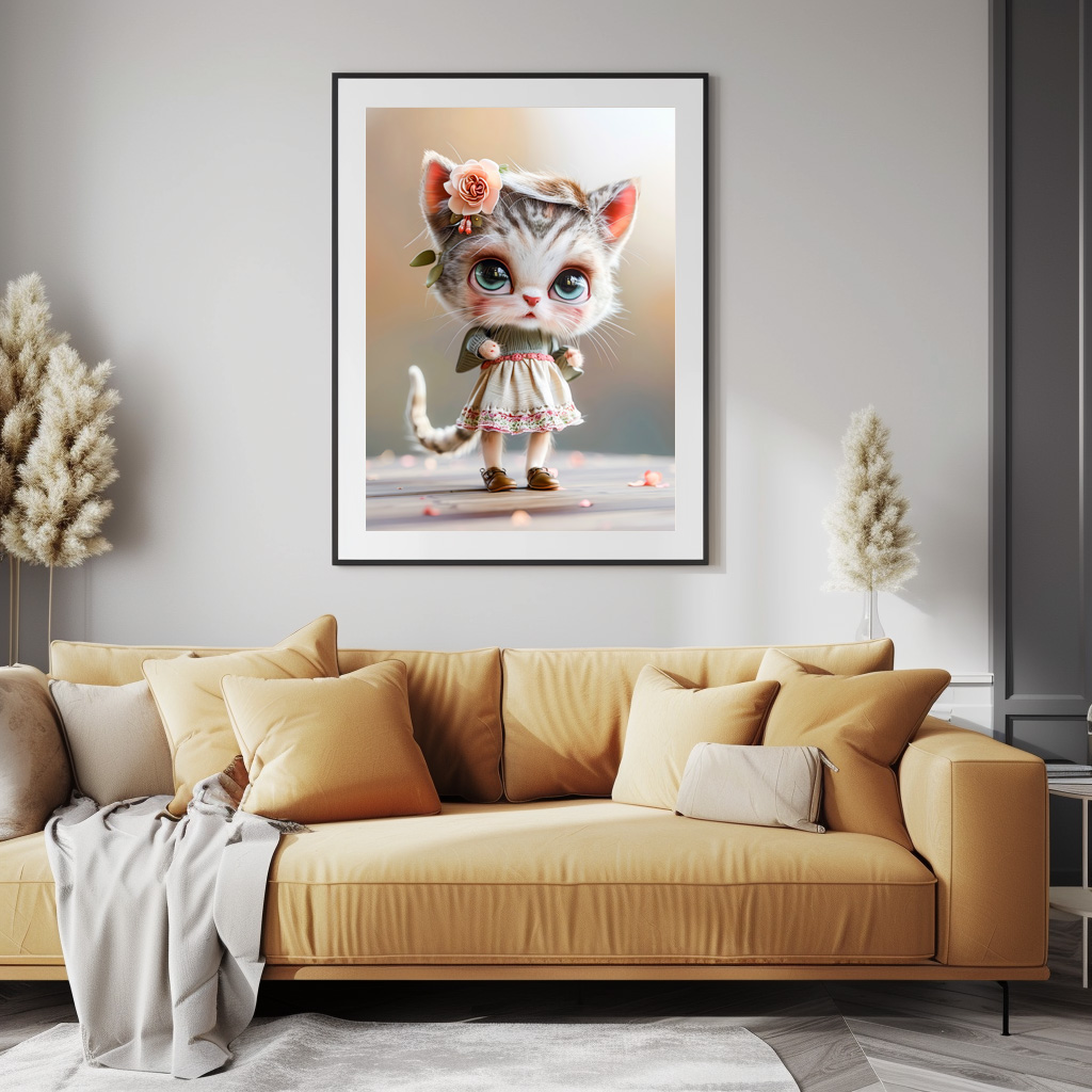 Poster: Kitten in White Dress Indoors – Bild 3