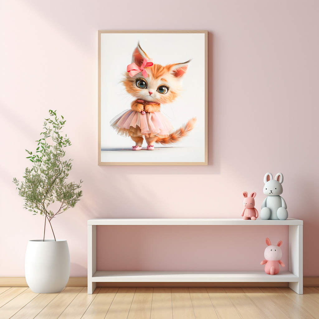 Poster: Cute Kitten in Pink Dress - immagine 2