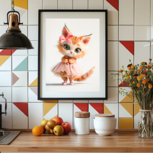 Poster: Cute Kitten in Pink Dress