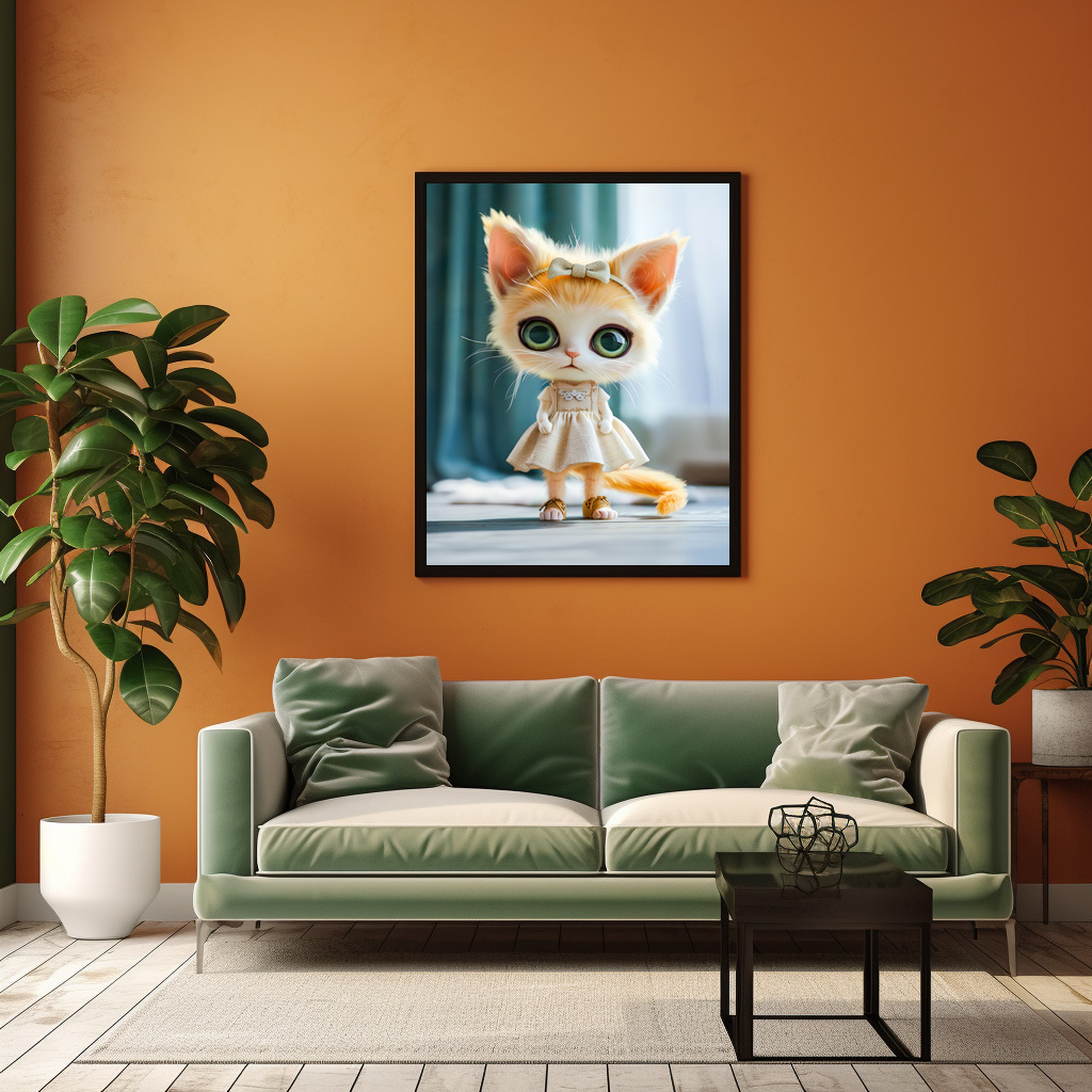 Poster: Kitten in White Dress Indoors - Image 3