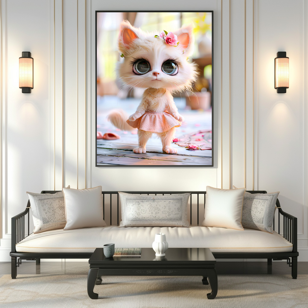 Poster: Cute Kitten in Pink Dress - Imagen 3