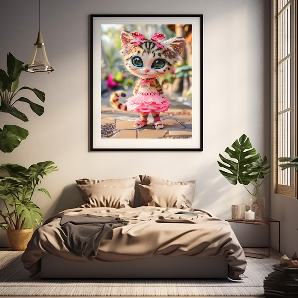 Poster: Cute Kitten in Pink Dress – Bild 2