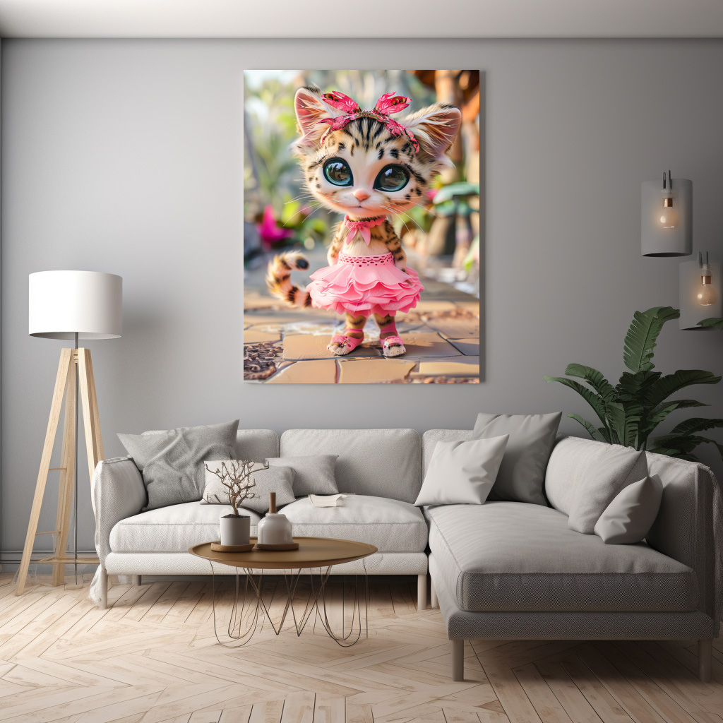 Poster: Cute Kitten in Pink Dress – Bild 3