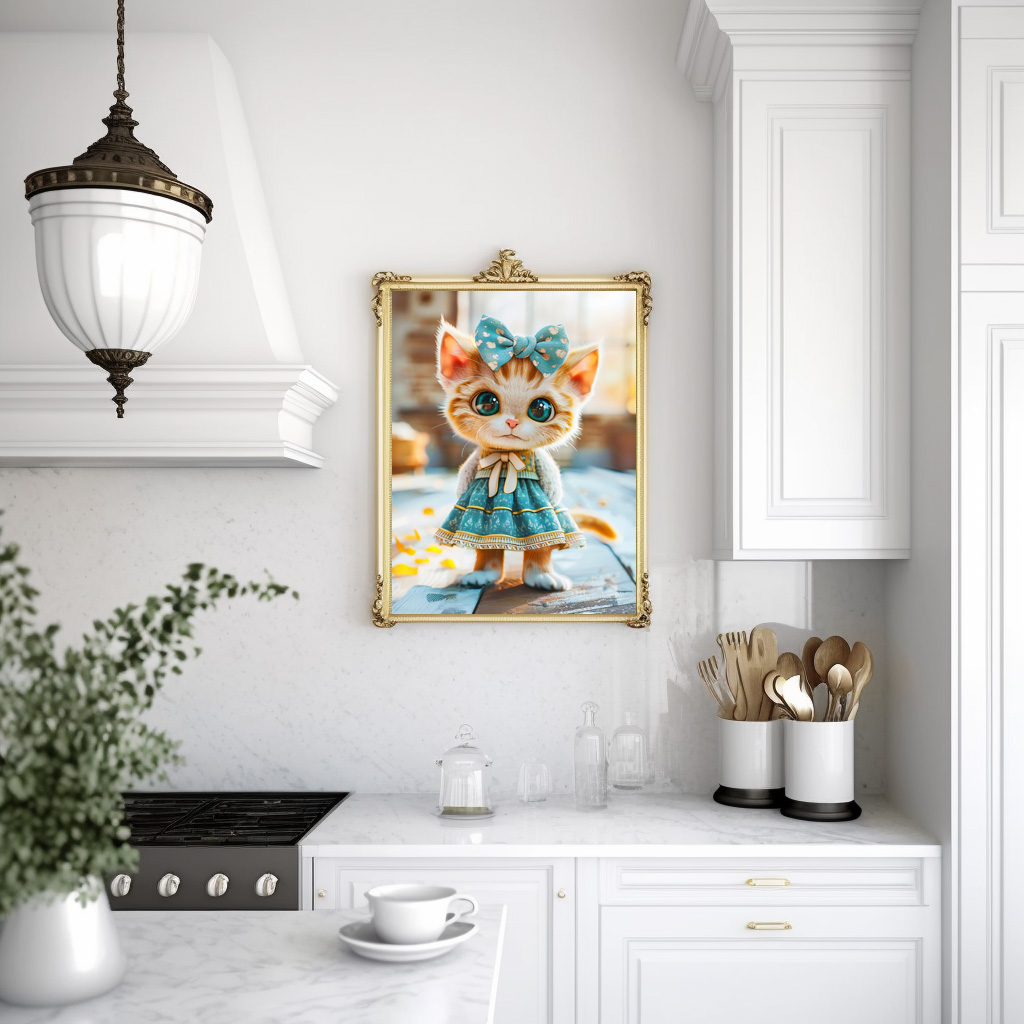 Poster: Kitten in Blue Skirt and Blouse – Bild 3